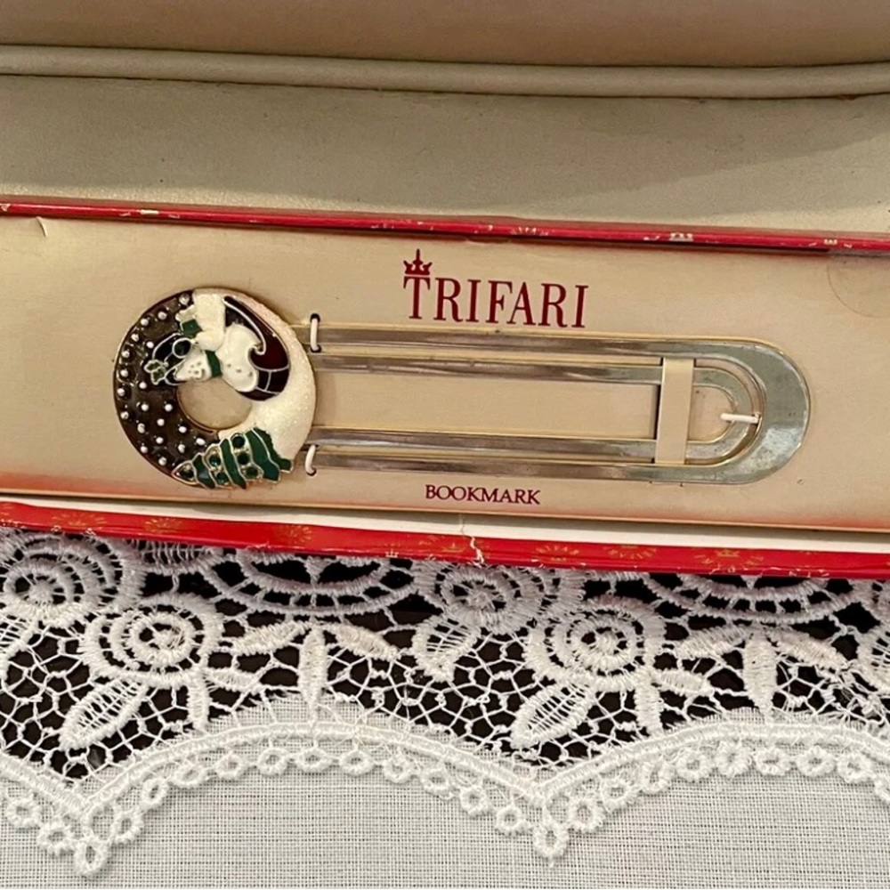 Trifari Bookmark Christmas Snowman